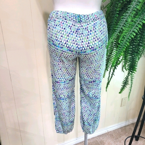 Lightweight Joggers Multicolor Pastel Diamond Print 3D Urban Pants Y2K Sz L - Picture 5 of 13